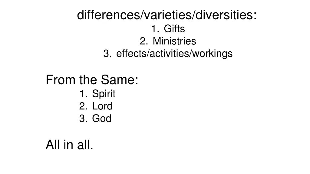 differences varieties diversities 1 gifts