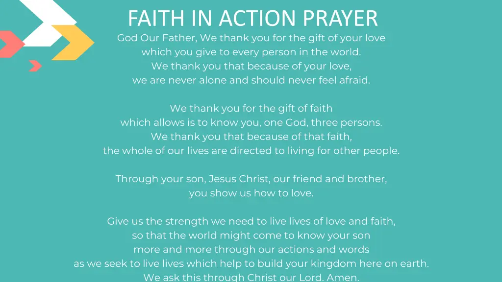 faith in action prayer