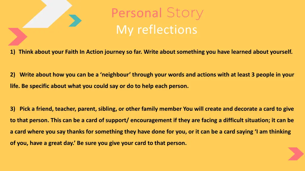 personal story my reflections