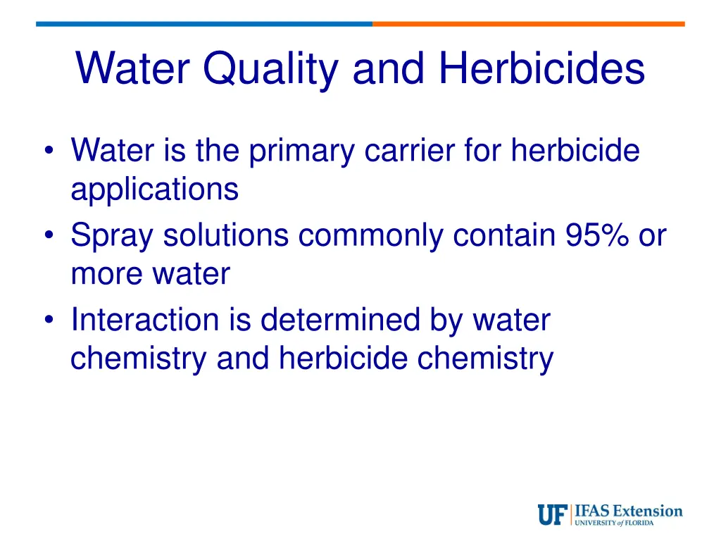 water quality and herbicides