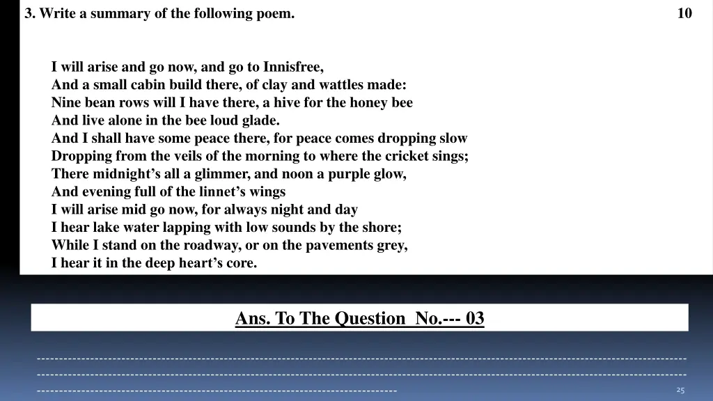 3 write a summary of the following poem 10