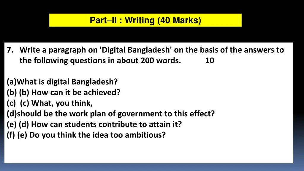 part ii writing 40 marks