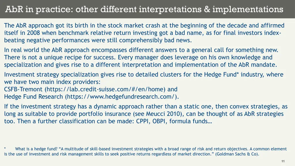 abr in practice other different interpretations