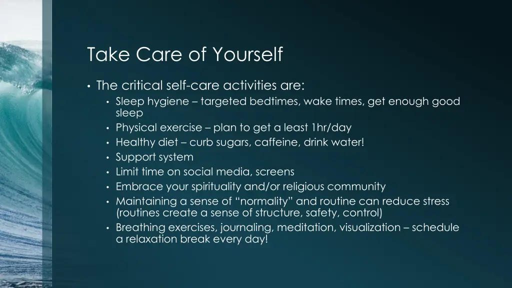 take care of yourself