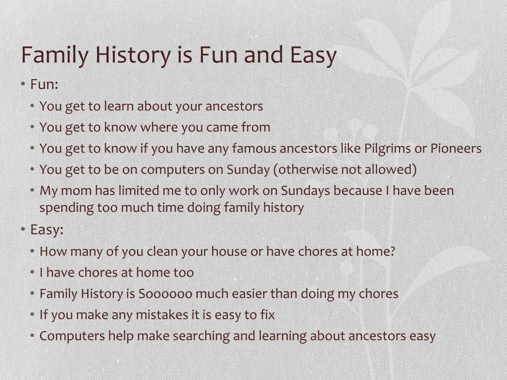 family history is fun and easy