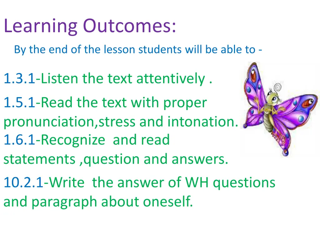 learning outcomes