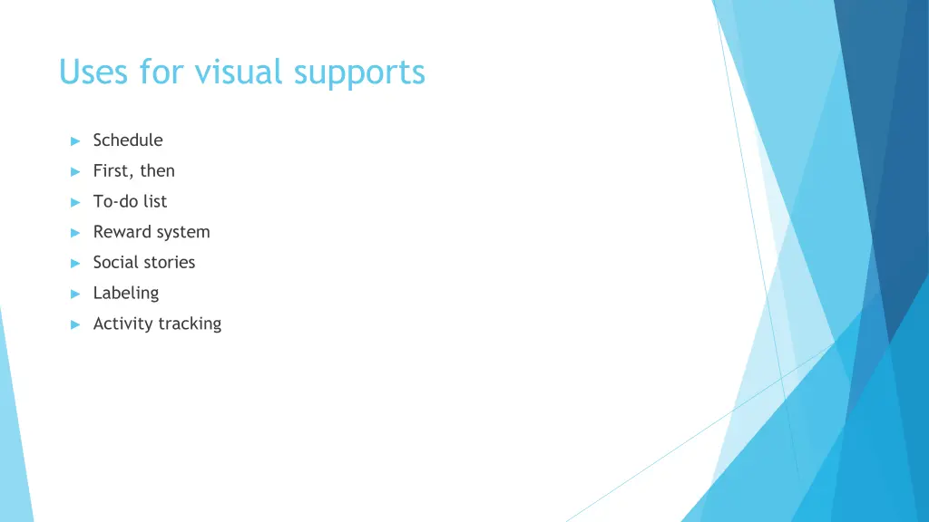 uses for visual supports
