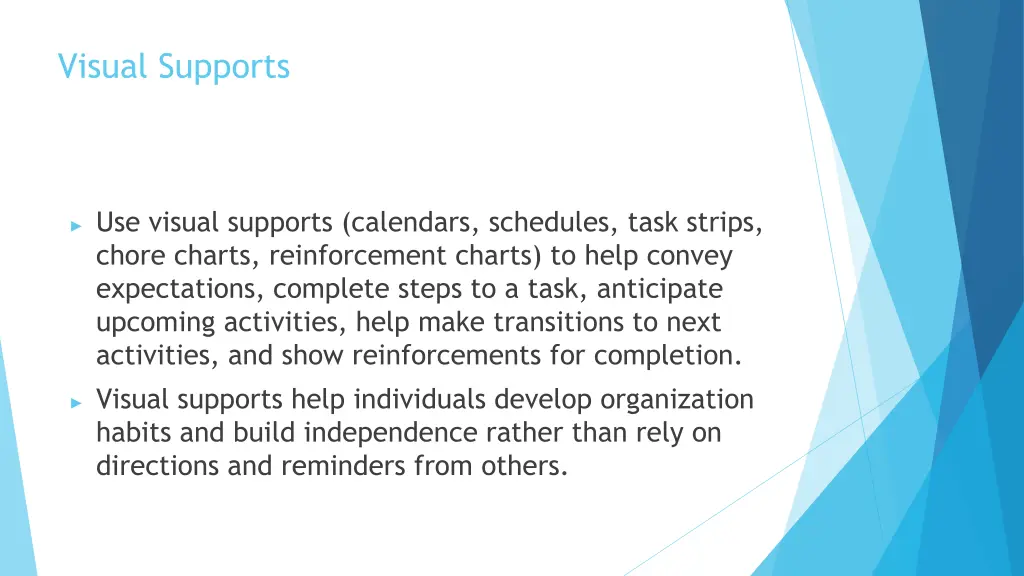 visual supports