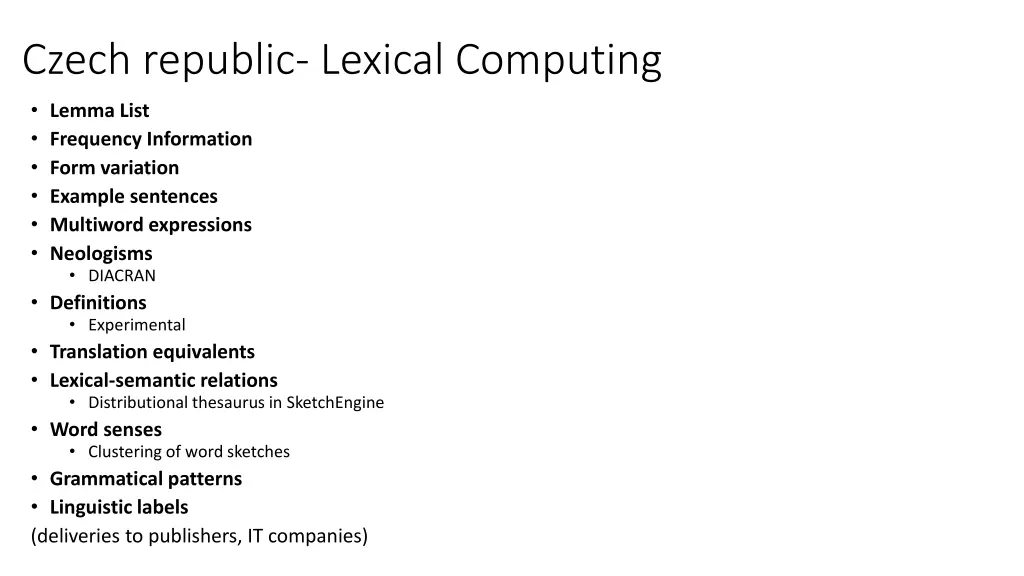 czech republic lexical computing