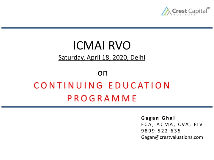 icmai rvo saturday april 18 2020 delhi