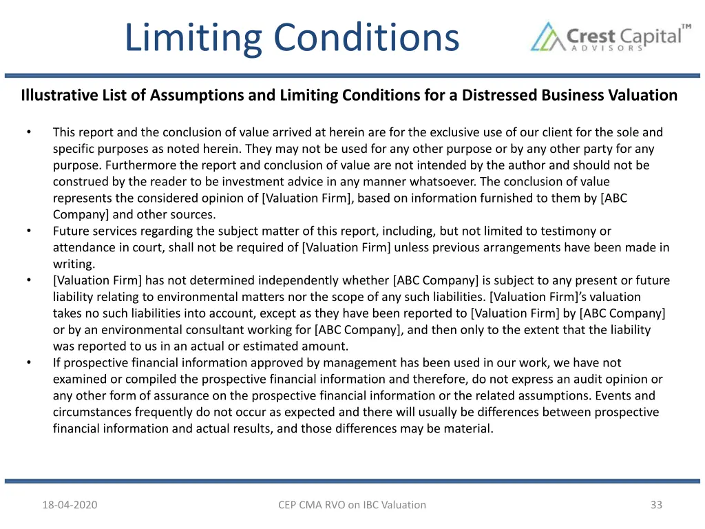 limiting conditions 1