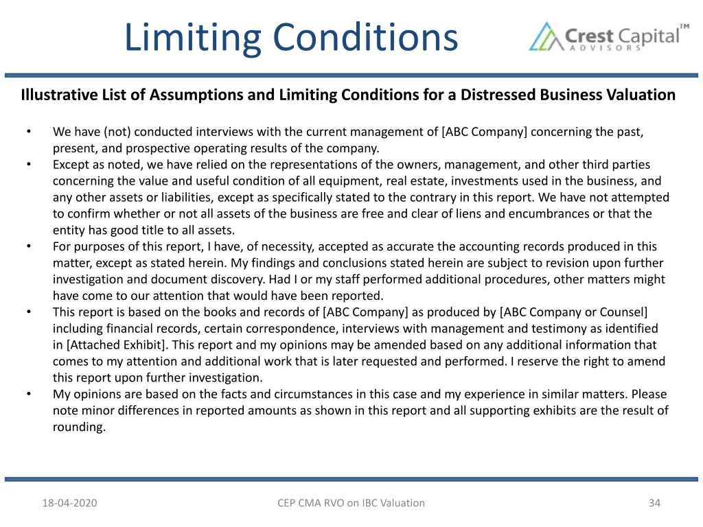 limiting conditions 2