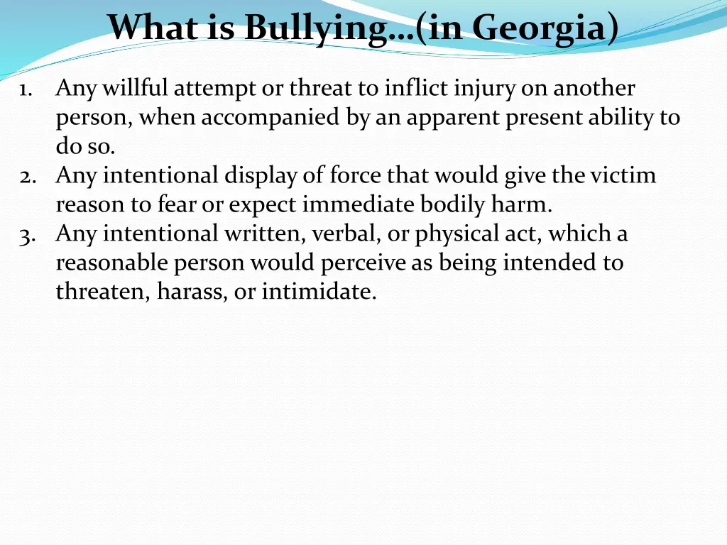 what is bullying in georgia