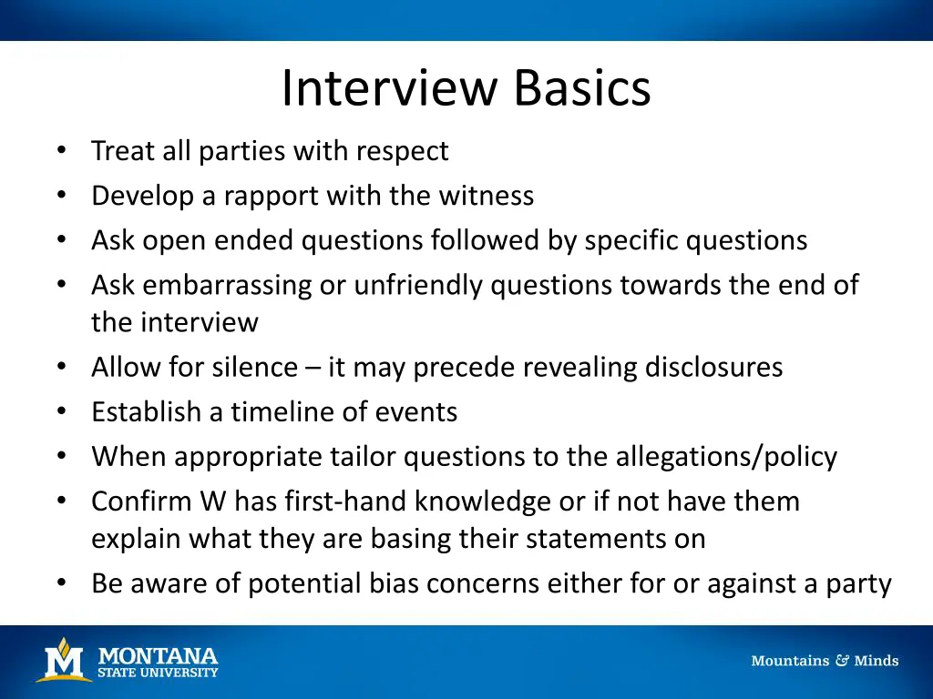 interview basics