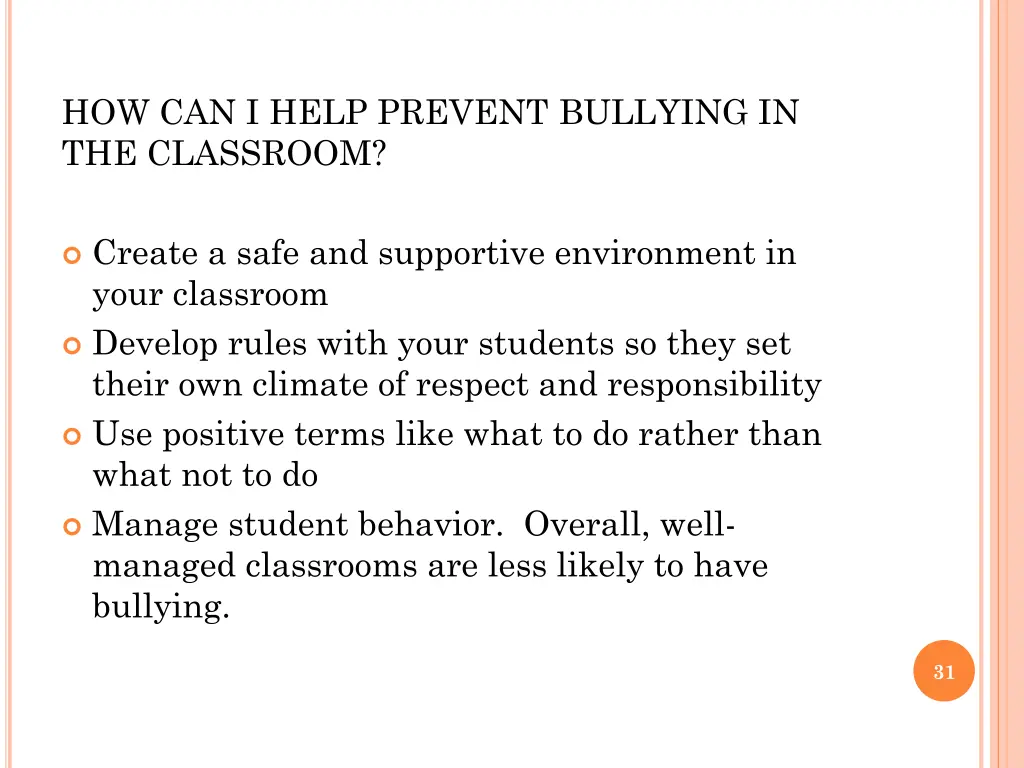 how can i help prevent bullying in the classroom