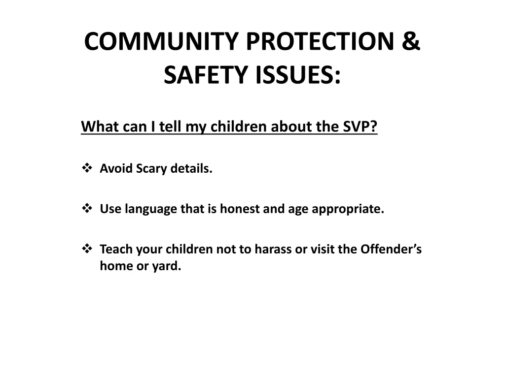 community protection safety issues