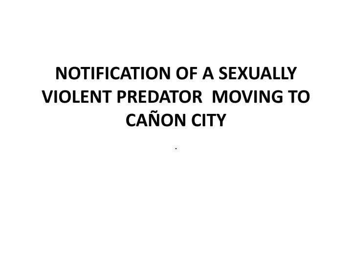 notification of a sexually violent predator