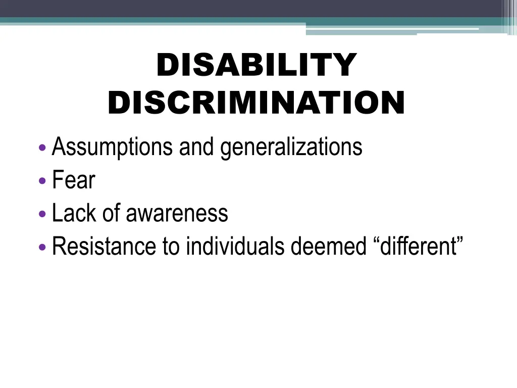 disability discrimination assumptions