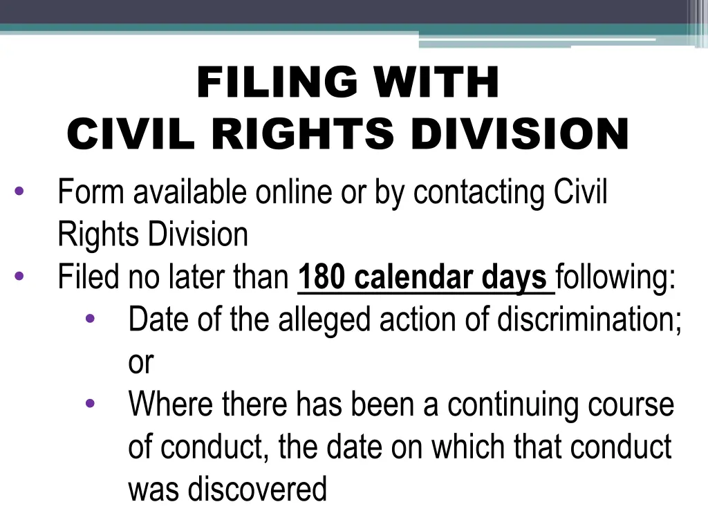 filing with civil rights division form available