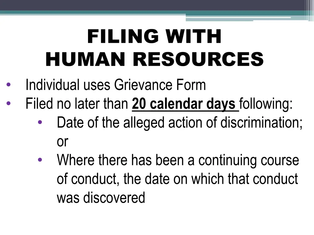 filing with human resources individual uses