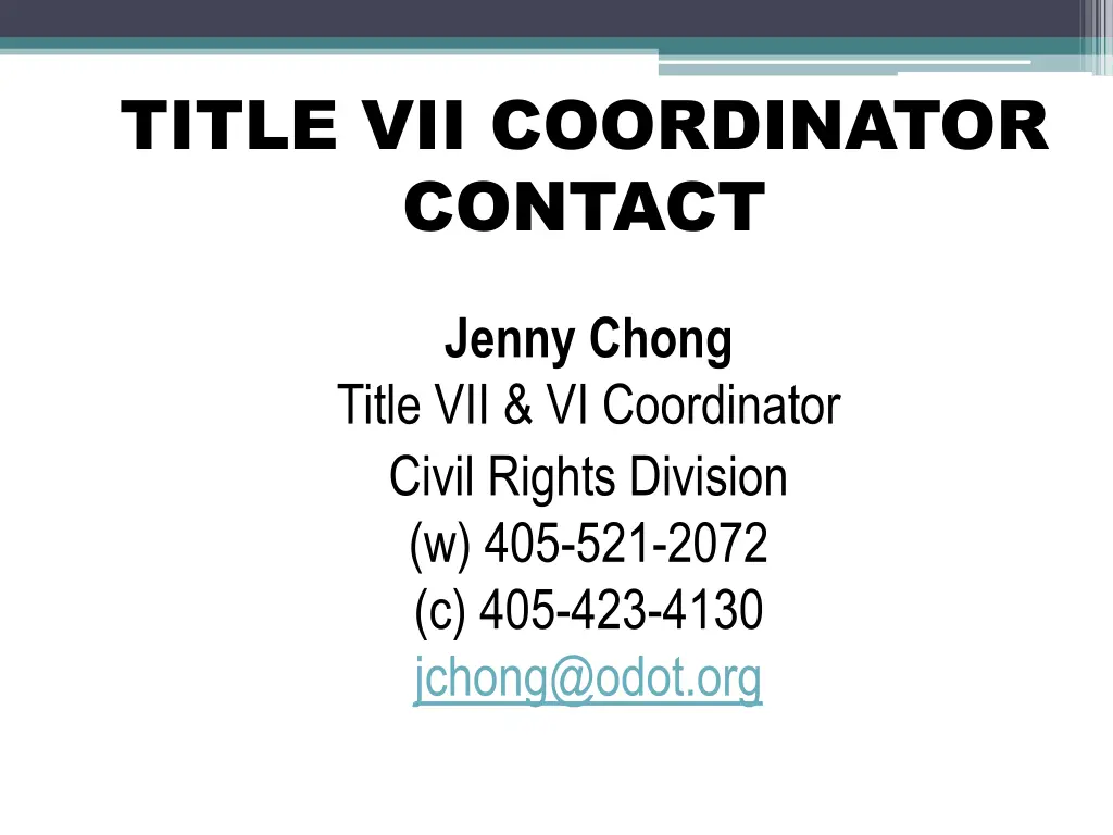 title vii coordinator contact