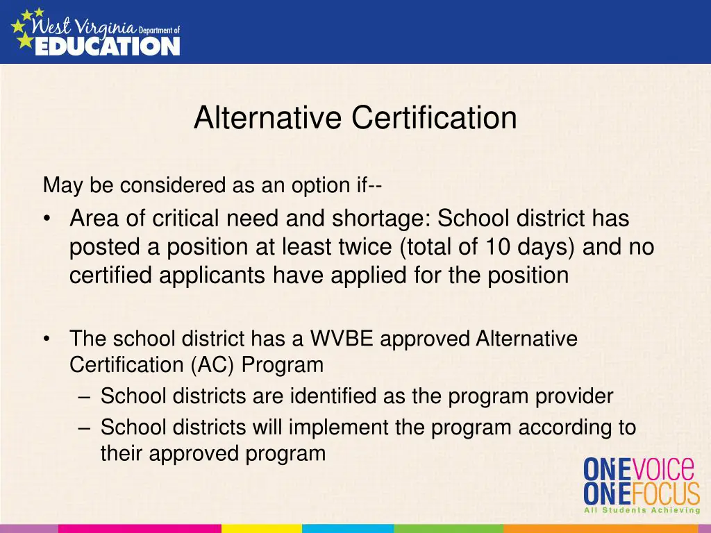 alternative certification