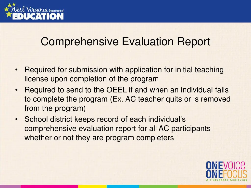 comprehensive evaluation report