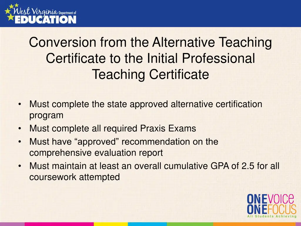 conversion from the alternative teaching