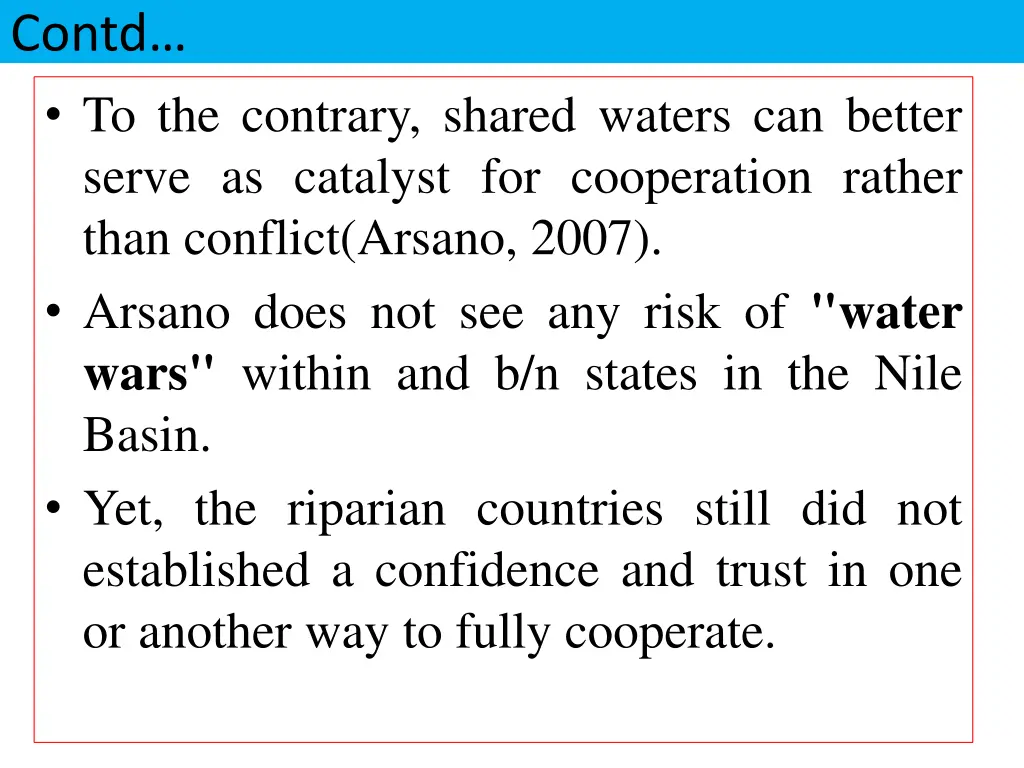 contd to the contrary shared waters can better