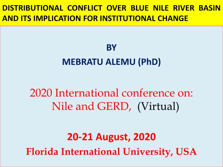 distributional conflict over blue nile river