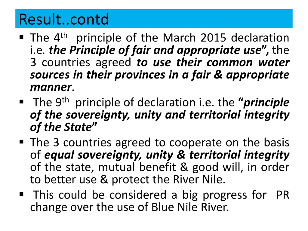 result contd the 4 th principle of the march 2015