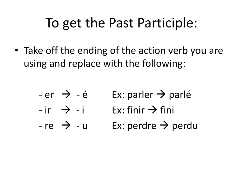 to get the past participle