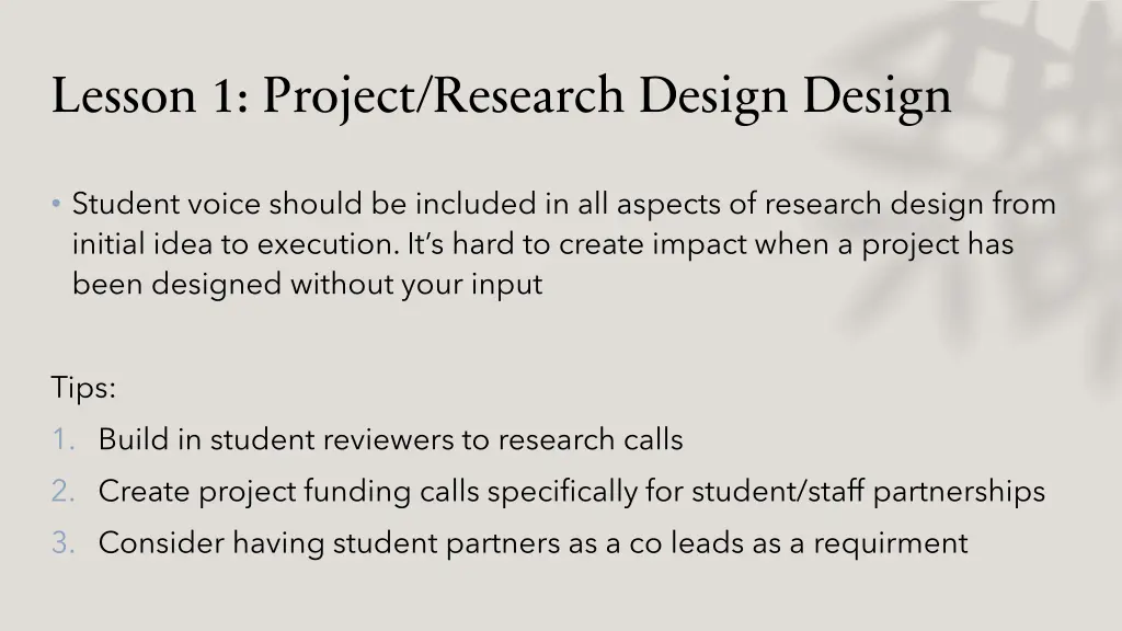 lesson 1 project research design design