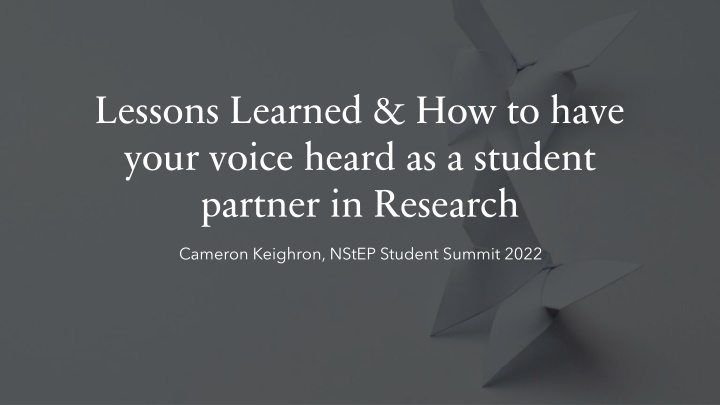 lessons learned how to have your voice heard