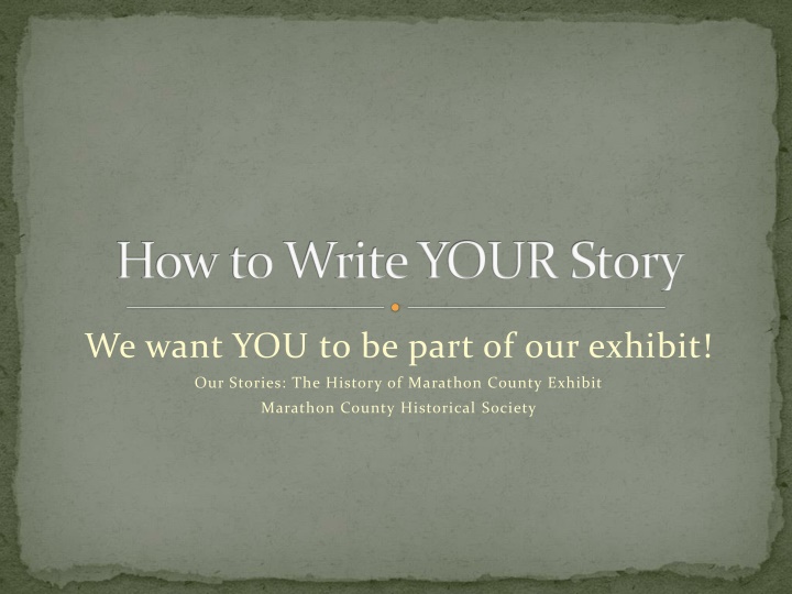 how to write your story