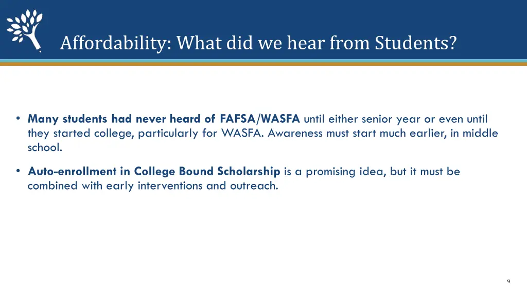 affordability what did we hear from students