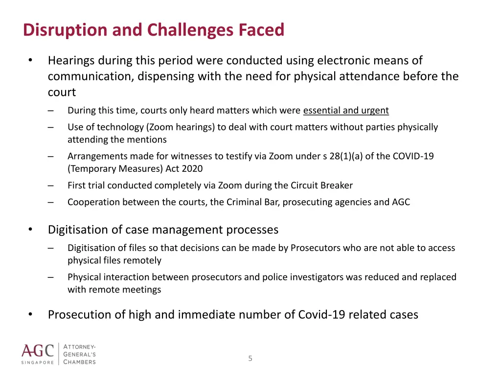 disruption and challenges faced