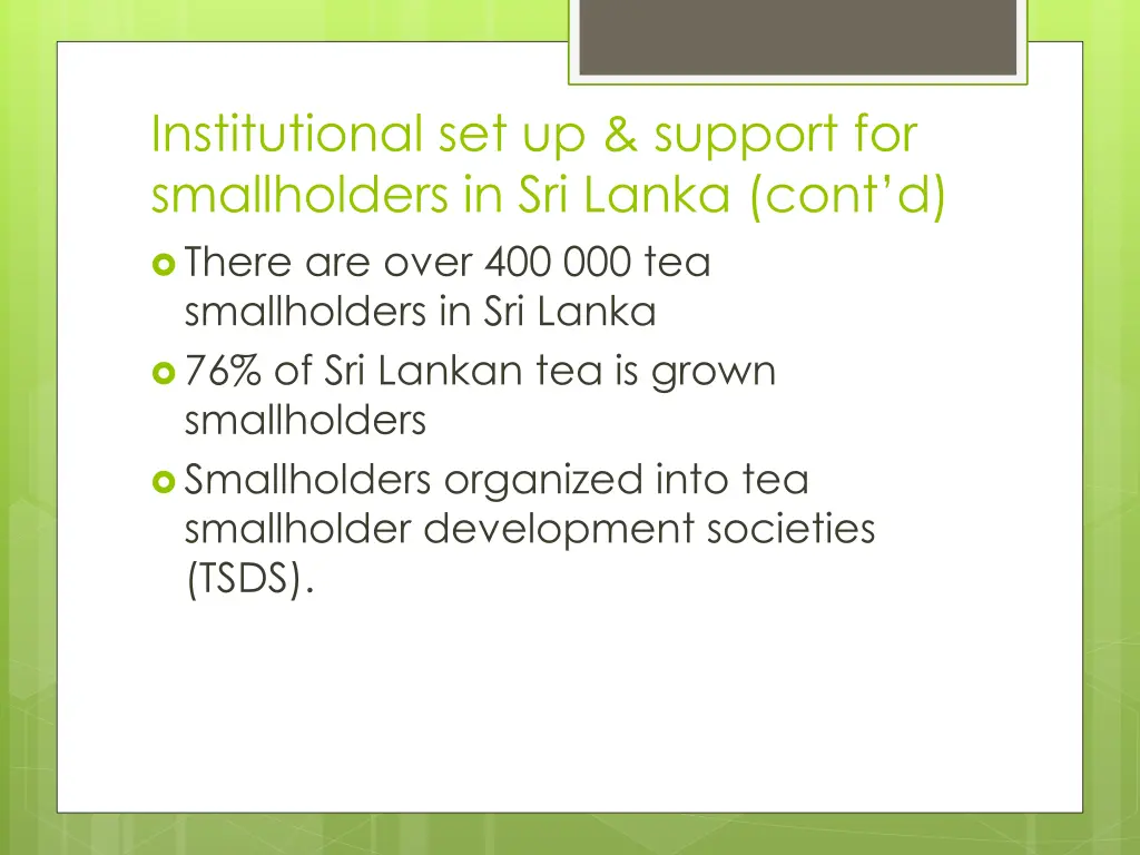 institutional set up support for smallholders 12