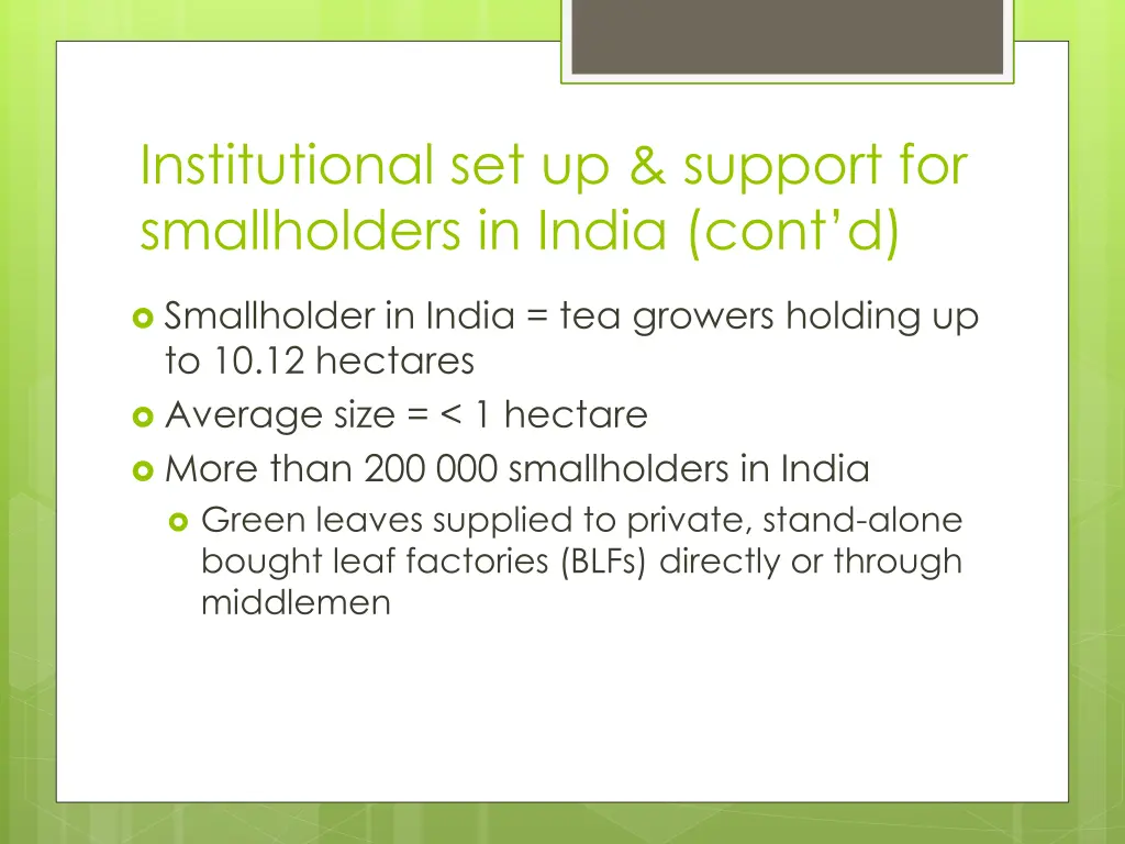 institutional set up support for smallholders 3