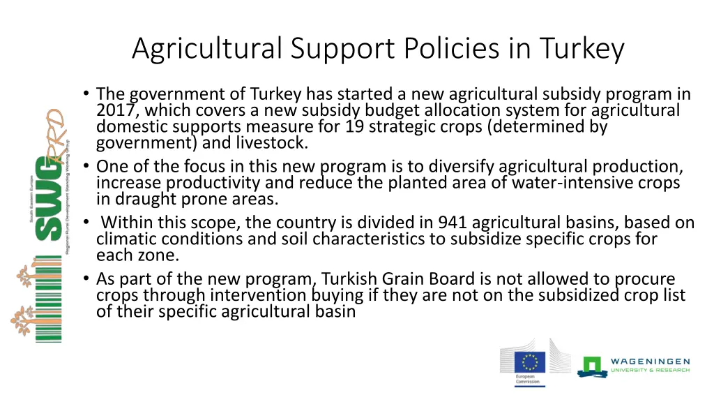 agricultural support policies in turkey