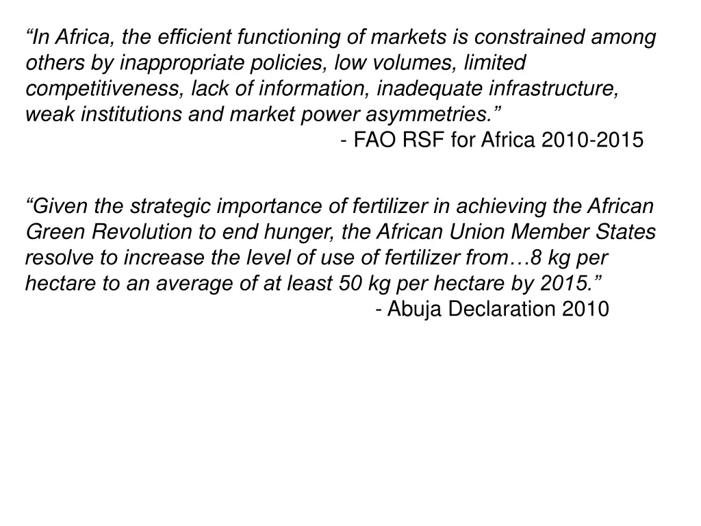 in africa the efficient functioning of markets 1