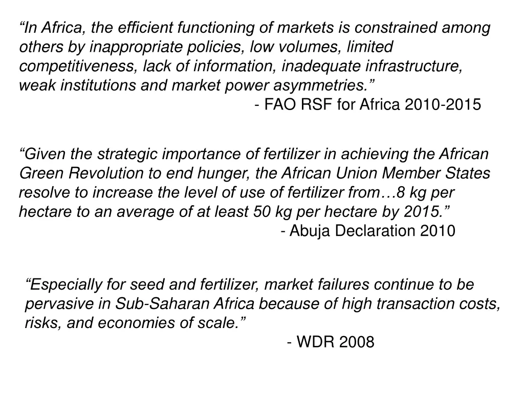 in africa the efficient functioning of markets 2