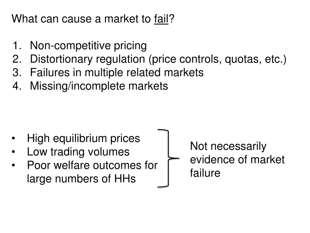 what can cause a market to fail 1