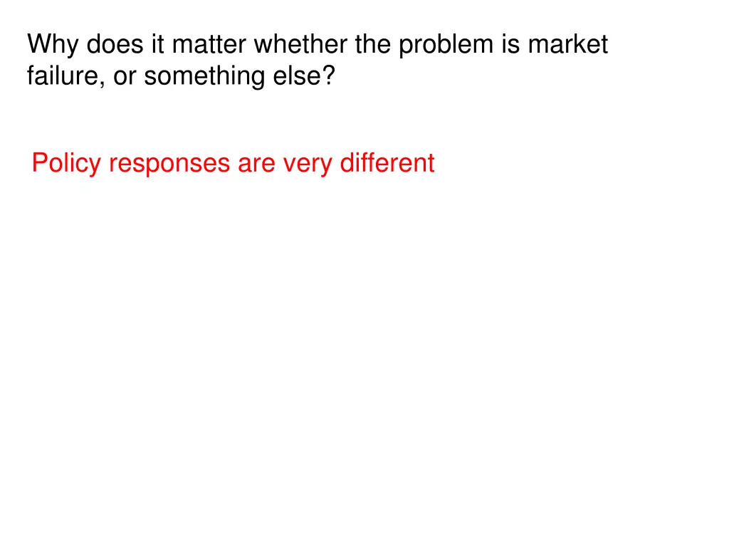 why does it matter whether the problem is market