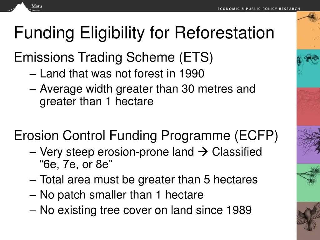 funding eligibility for reforestation