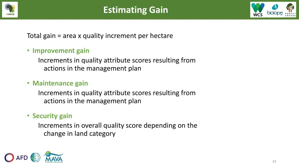 estimating gain