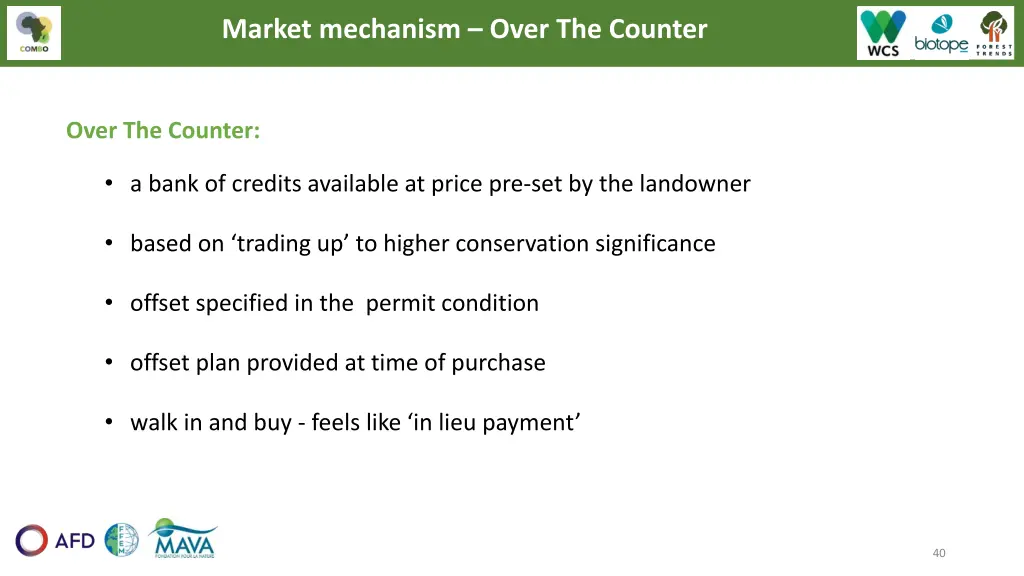 market mechanism over the counter