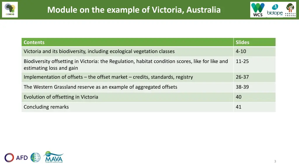 module on the example of victoria australia