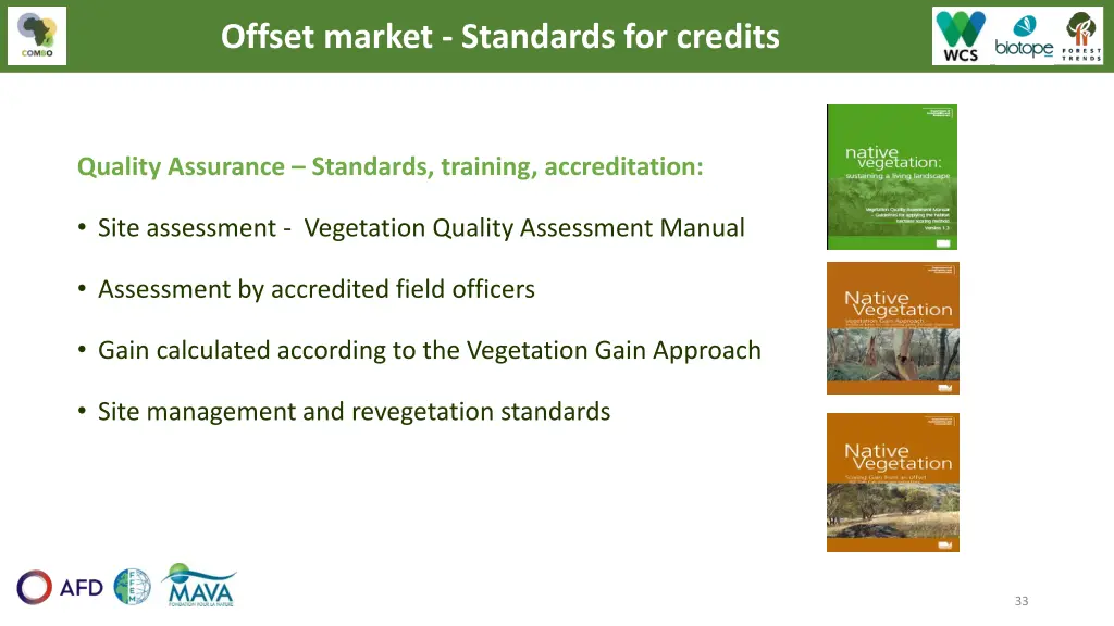 offset market standards for credits