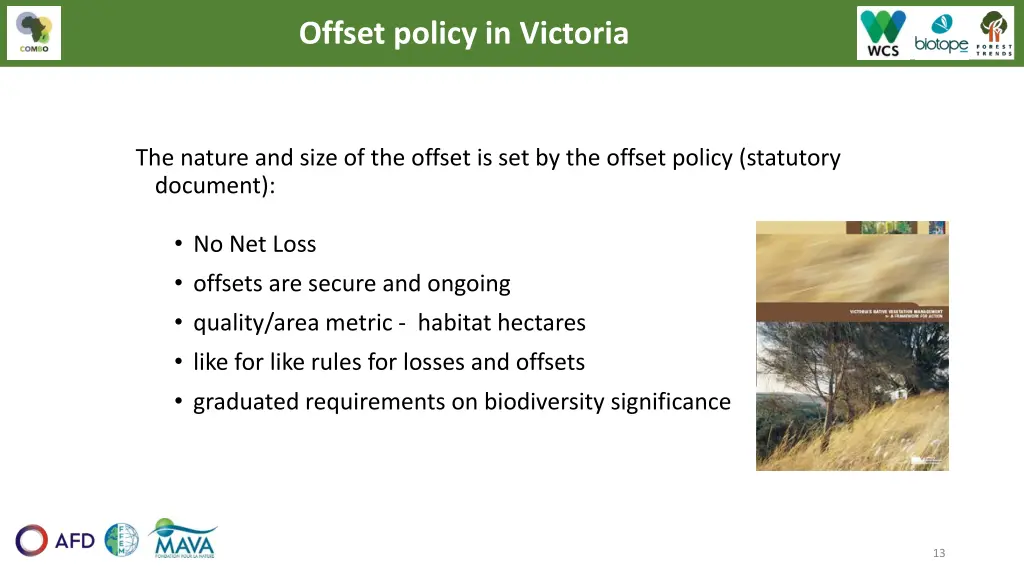 offset policy in victoria